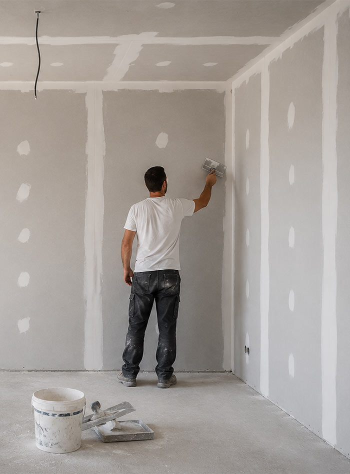 plaquiste à Eyragues - chantier en cours